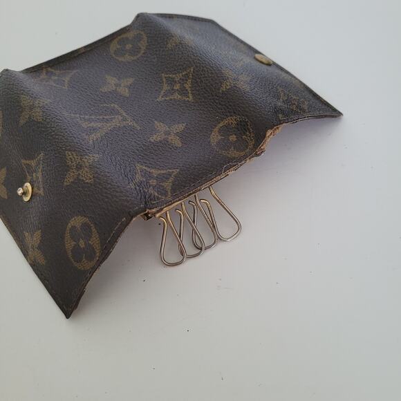 Authentic Louis Vuitton Monogram Multicles 6 Key Hooks Case Brown Small Good - Picture 7 of 10